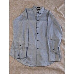 Neiman Marcus Men's Dress Shirt Long Sleeve Trim Fit - 16 32/33 Trim Fit Blue